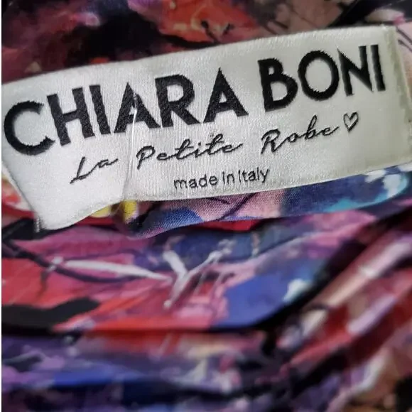Chiara Boni La Petite Robe Floral Print Off-the-Shoulder Blouson‎ Sleeve Dress - Picture 7 of 11